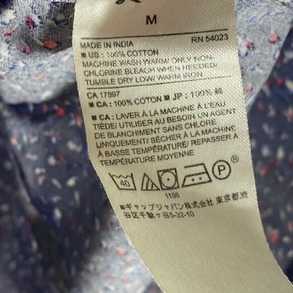 BANANA REPUBLIC Men's Blue Daisy Floral Soft Wash Slim-Fit Button-Up Shirt SZ M - Picture 12 of 13